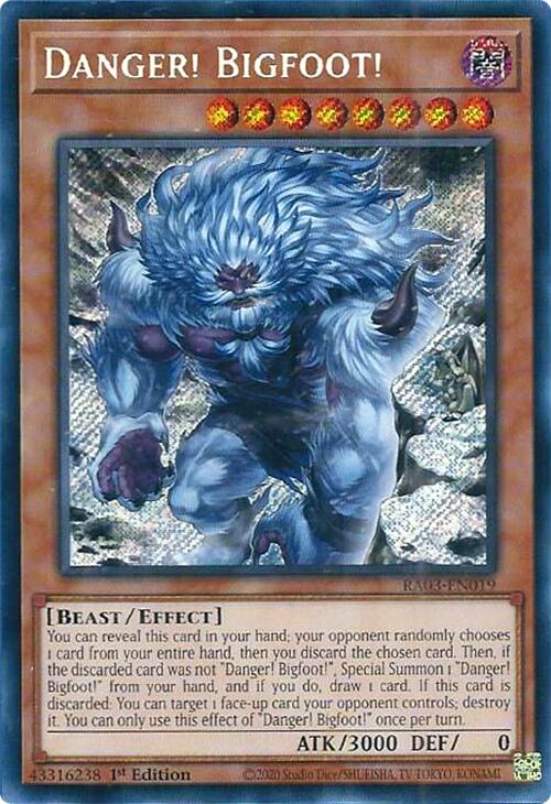 Danger! Bigfoot! (Alternate Art) (Secret Rare) [RA03-EN019] Secret Rare | The Time Vault CA