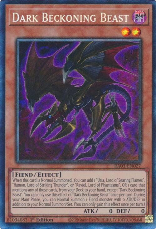 Dark Beckoning Beast (CR) [RA03-EN027] Prismatic Collector's Rare | The Time Vault CA