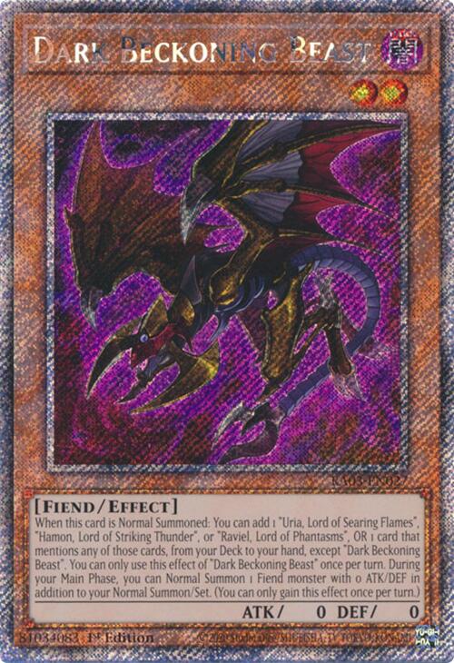 Dark Beckoning Beast (Platinum Secret Rare) [RA03-EN027] Platinum Secret Rare | The Time Vault CA