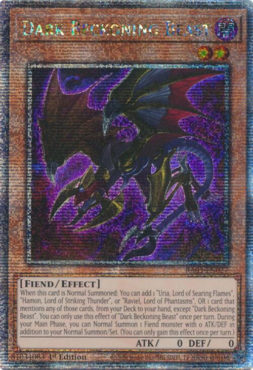 Dark Beckoning Beast (Quarter Century Secret Rare) [RA03-EN027] Quarter Century Secret Rare | The Time Vault CA