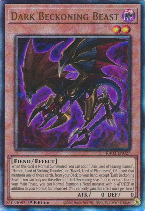 Dark Beckoning Beast (UTR) [RA03-EN027] Prismatic Ultimate Rare | The Time Vault CA