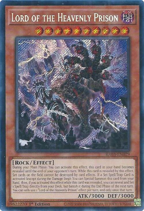 Lord of the Heavenly Prison (Secret Rare) [RA03-EN029] Secret Rare | The Time Vault CA