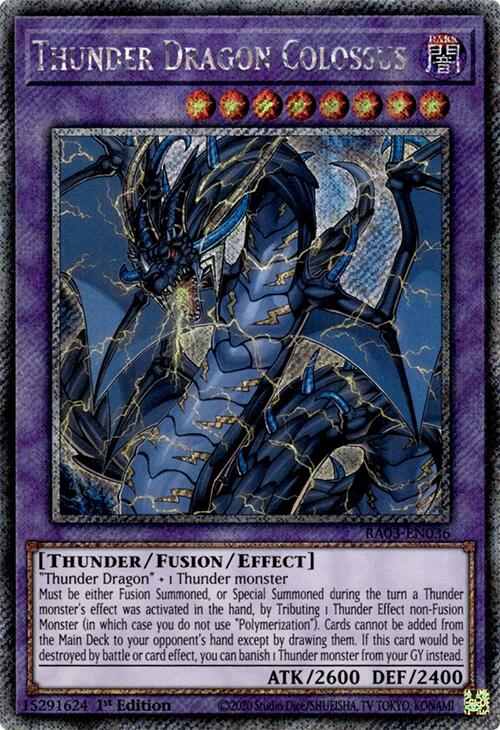 Thunder Dragon Colossus (Platinum Secret Rare) [RA03-EN036] Platinum Secret Rare | The Time Vault CA