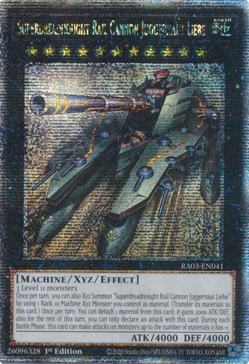 Superdreadnought Rail Cannon Juggernaut Liebe (Quarter Century Secret Rare) [RA03-EN041] Quarter Century Secret Rare | The Time Vault CA