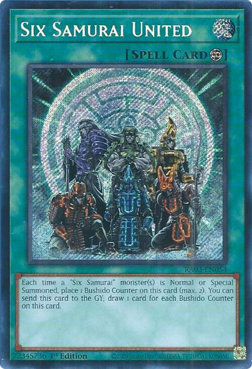 Six Samurai United (Secret Rare) [RA03-EN054] Secret Rare | The Time Vault CA