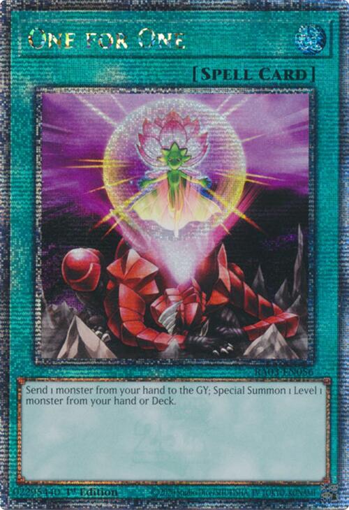 One for One (Quarter Century Secret Rare) [RA03-EN056] Quarter Century Secret Rare | The Time Vault CA