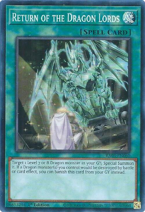 Return of the Dragon Lords [RA03-EN060] Super Rare | The Time Vault CA