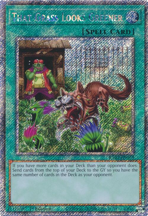 That Grass Looks Greener (Platinum Secret Rare) [RA03-EN063] Platinum Secret Rare | The Time Vault CA