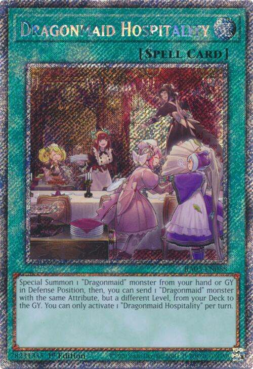 Dragonmaid Hospitality (Platinum Secret Rare) [RA03-EN068] Platinum Secret Rare | The Time Vault CA