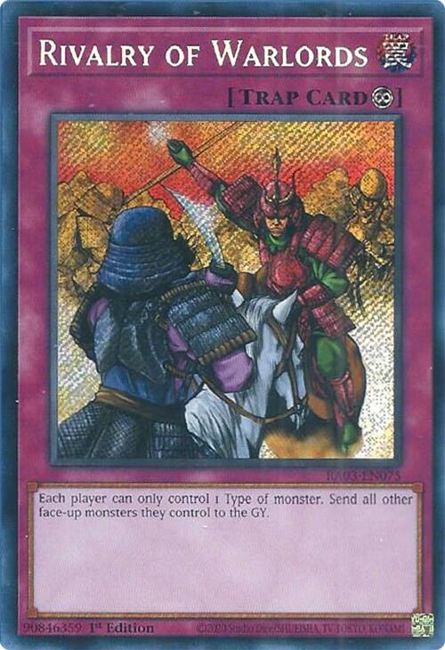 Rivalry of Warlords (Secret Rare) [RA03-EN075] Secret Rare | The Time Vault CA