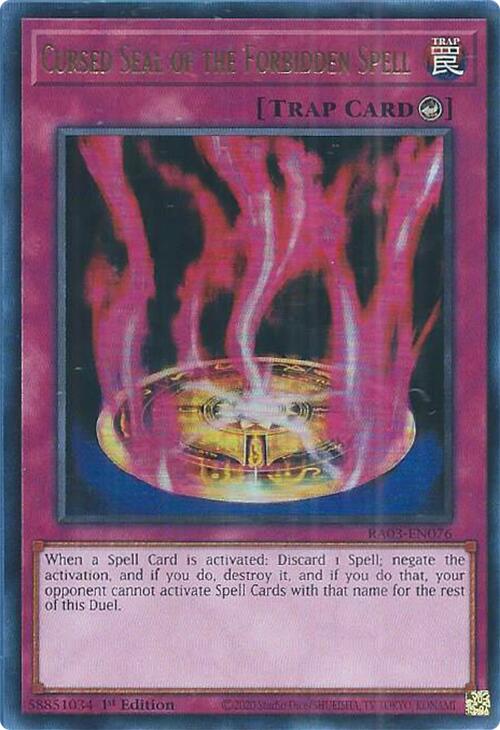 Cursed Seal of the Forbidden Spell (UR) [RA03-EN076] Ultra Rare | The Time Vault CA