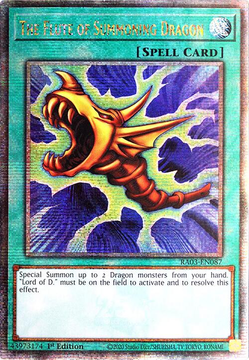 The Flute of Summoning Dragon (Quarter Century Secret Rare) [RA03-EN087] Quarter Century Secret Rare | The Time Vault CA