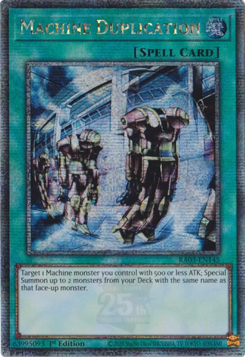 Machine Duplication (Quarter Century Secret Rare) [RA03-EN145] Quarter Century Secret Rare | The Time Vault CA