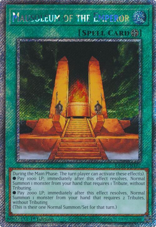 Mausoleum of the Emperor (Platinum Secret Rare) [RA03-EN167] Platinum Secret Rare | The Time Vault CA