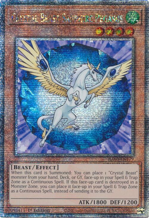 Crystal Beast Sapphire Pegasus (Quarter Century Secret Rare) [RA03-EN179] Quarter Century Secret Rare | The Time Vault CA