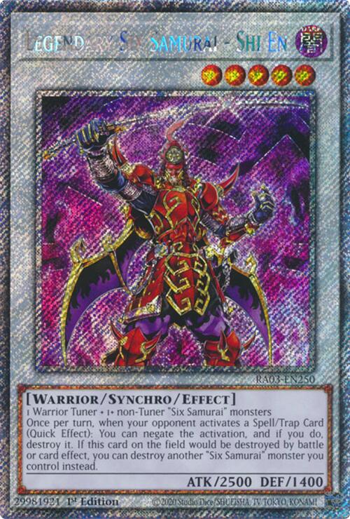 Legendary Six Samurai - Shi En (Platinum Secret Rare) [RA03-EN250] Platinum Secret Rare | The Time Vault CA