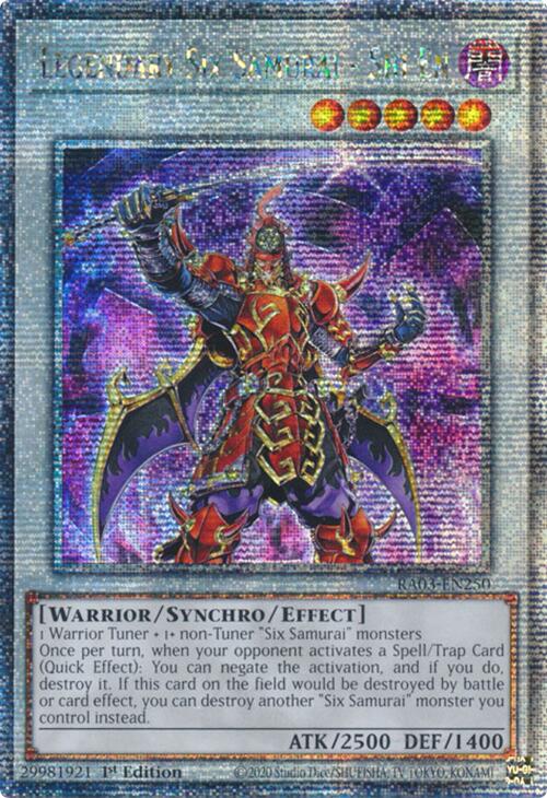 Legendary Six Samurai - Shi En (Quarter Century Secret Rare) [RA03-EN250] Quarter Century Secret Rare | The Time Vault CA