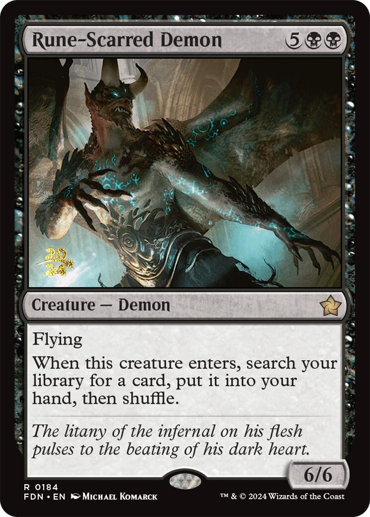 Rune-Scarred Demon [Foundations Prerelease Promos] | The Time Vault CA