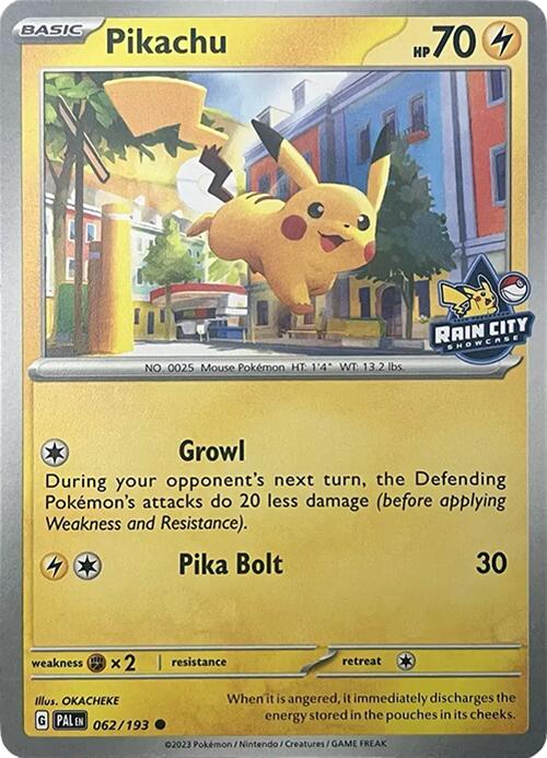 Pikachu (062/193) (Rain City Showcase) [Miscellaneous Cards] | The Time Vault CA