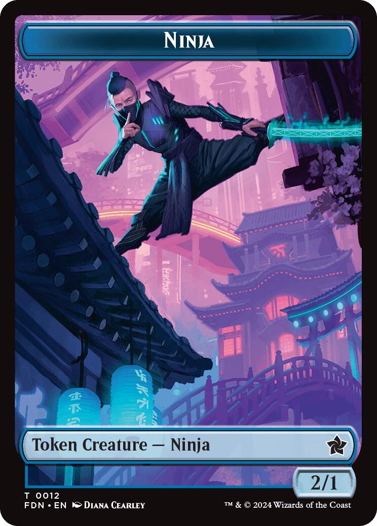 Emblem - Kaito, Cunning Infiltrator // Ninja Doubled-Sided Token [Foundations Tokens] | The Time Vault CA