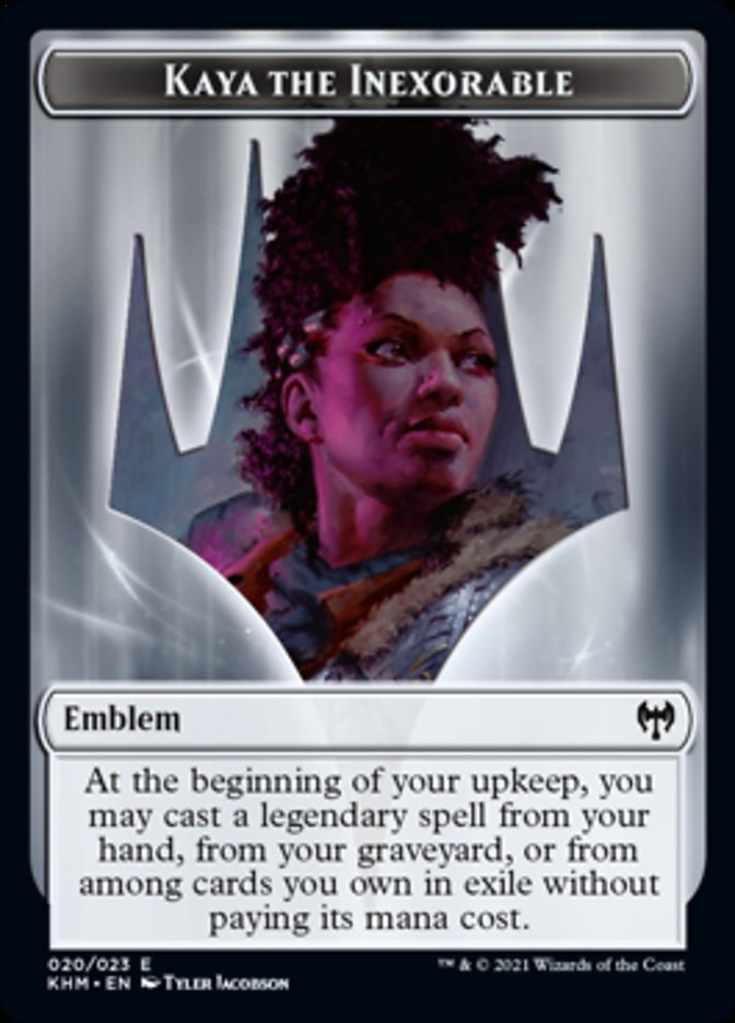 Kaya the Inexorable Emblem [Kaldheim Tokens] | The Time Vault CA