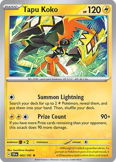 Tapu Koko (065/191) (Deck Exclusives) [Scarlet & Violet: Surging Sparks] | The Time Vault CA