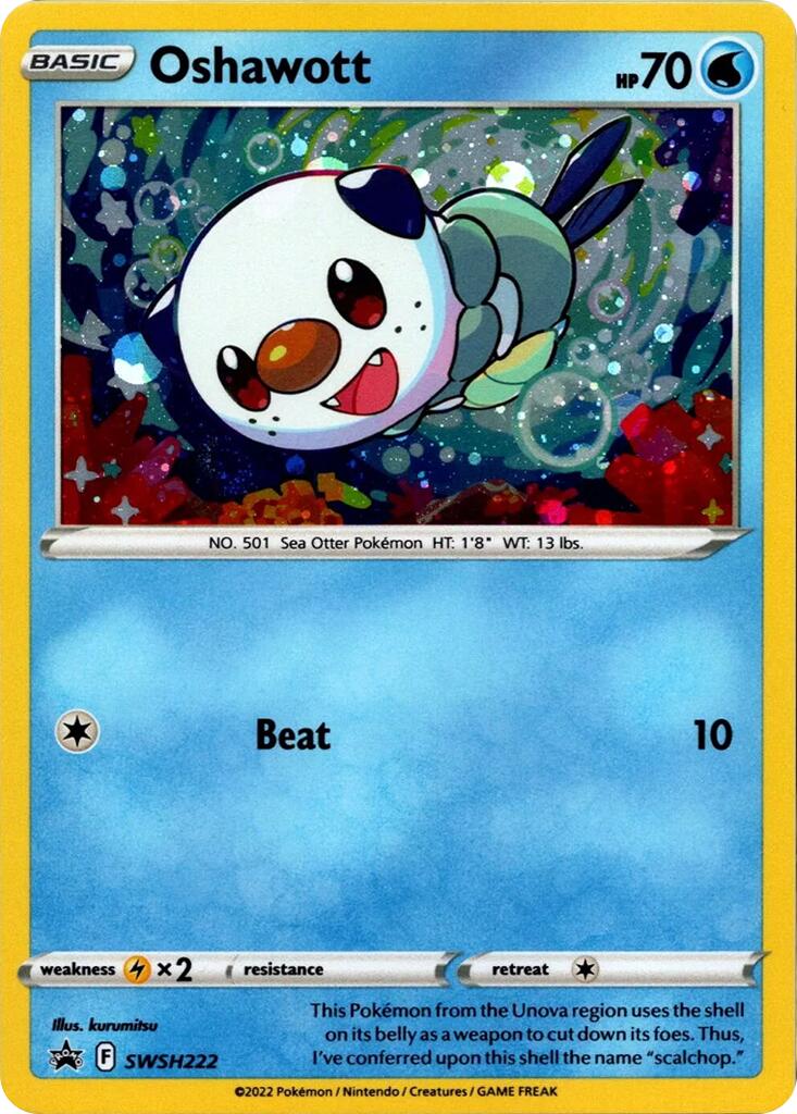 Oshawott (SWSH222) (Cosmo Holo) [Sword & Shield: Black Star Promos] | The Time Vault CA