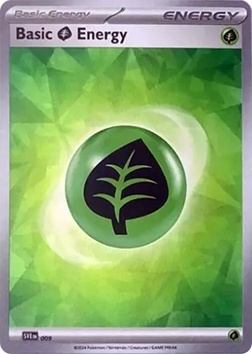 Basic Grass Energy (009) (Cracked Ice Holo) [Scarlet & Violet: Stellar Crown] | The Time Vault CA