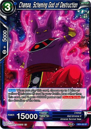 Champa, Scheming God of Destruction (XD1-03) [Assault of the Saiyans] | The Time Vault CA