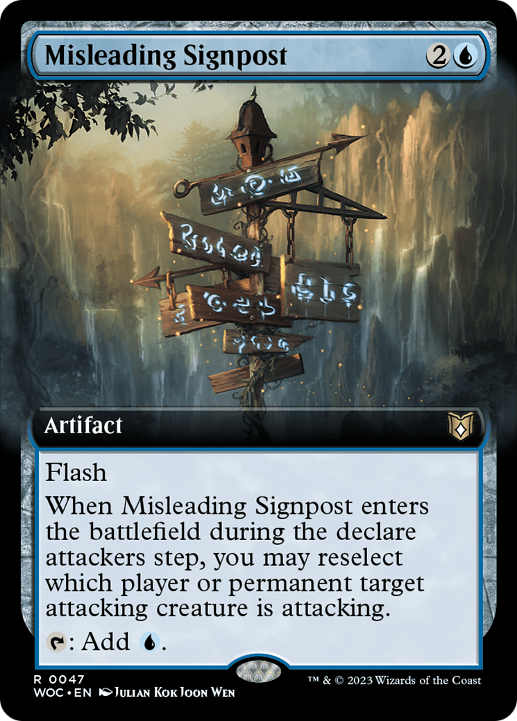 Misleading Signpost (Extended Art) [Wilds of Eldraine Commander] | The Time Vault CA