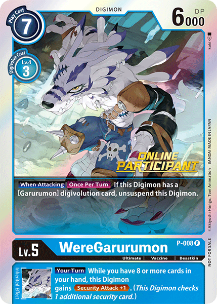 WereGarurumon [P-008] (Online Regional - Participant) [Promotional Cards] | The Time Vault CA