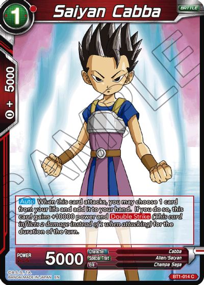 Saiyan Cabba (Reprint) (BT1-014) [Battle Evolution Booster] | The Time Vault CA