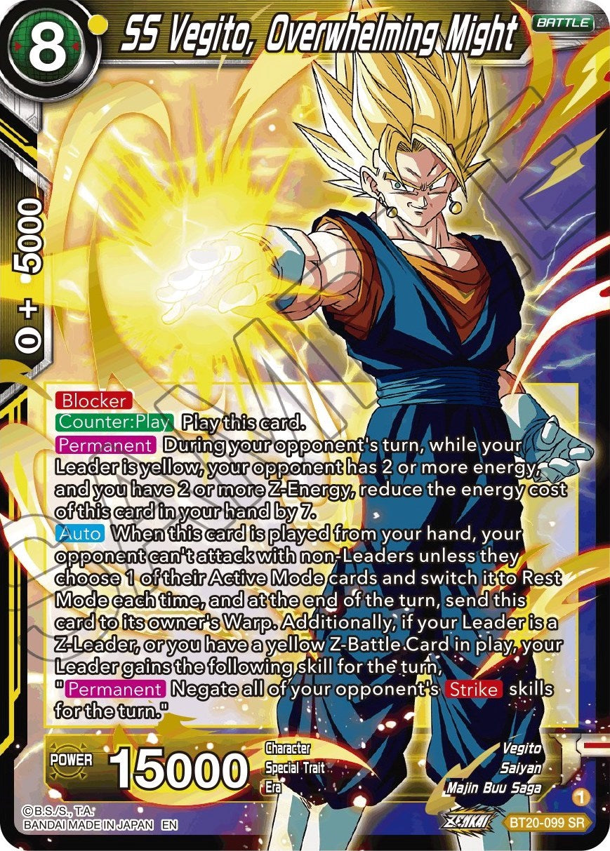 SS Vegito, Overwhelming Might (BT20-099) [Power Absorbed] | The Time Vault CA