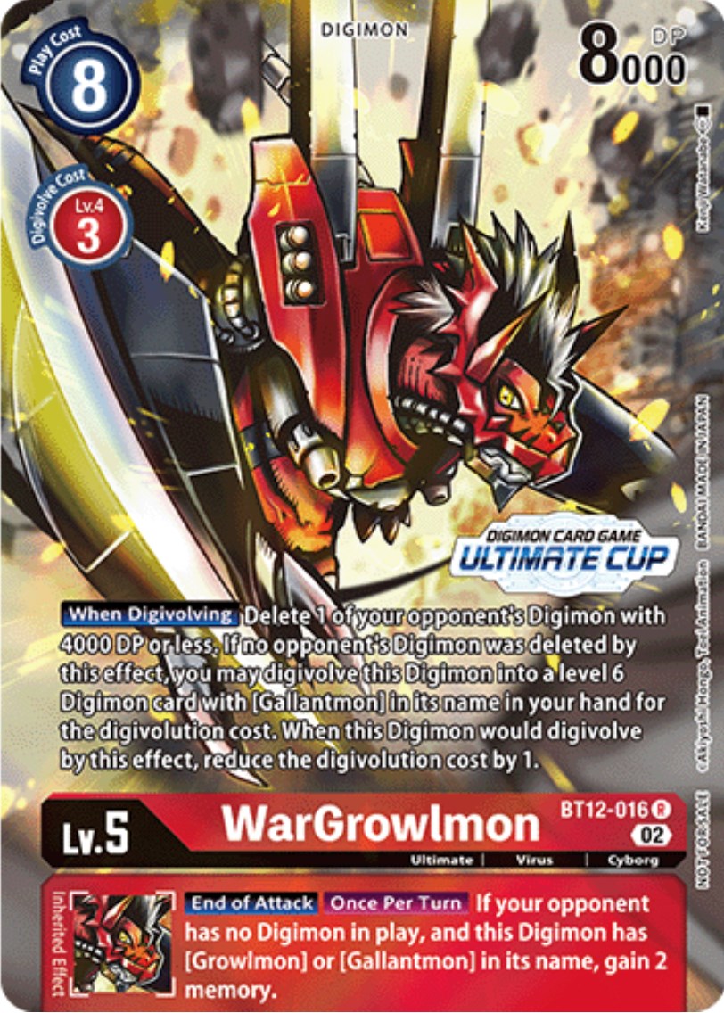 WarGrowlmon [BT12-016] (Ultimate Cup) [Across Time Promos] | The Time Vault CA