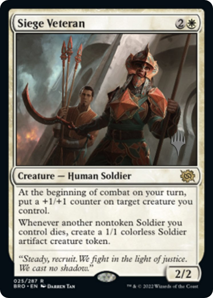 Siege Veteran (Promo Pack) [The Brothers' War Promos] | The Time Vault CA