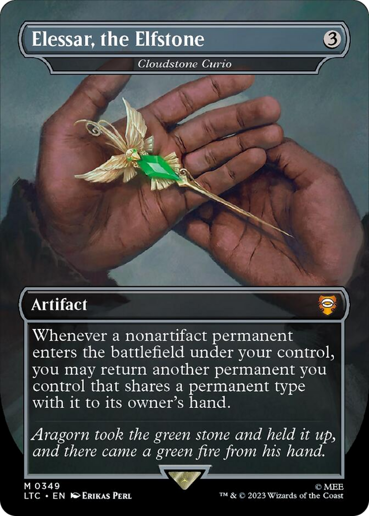 Elessar, the Elfstone - Cloudstone Curio (Borderless) (Surge Foil) [The Lord of the Rings: Tales of Middle-Earth Commander] | The Time Vault CA