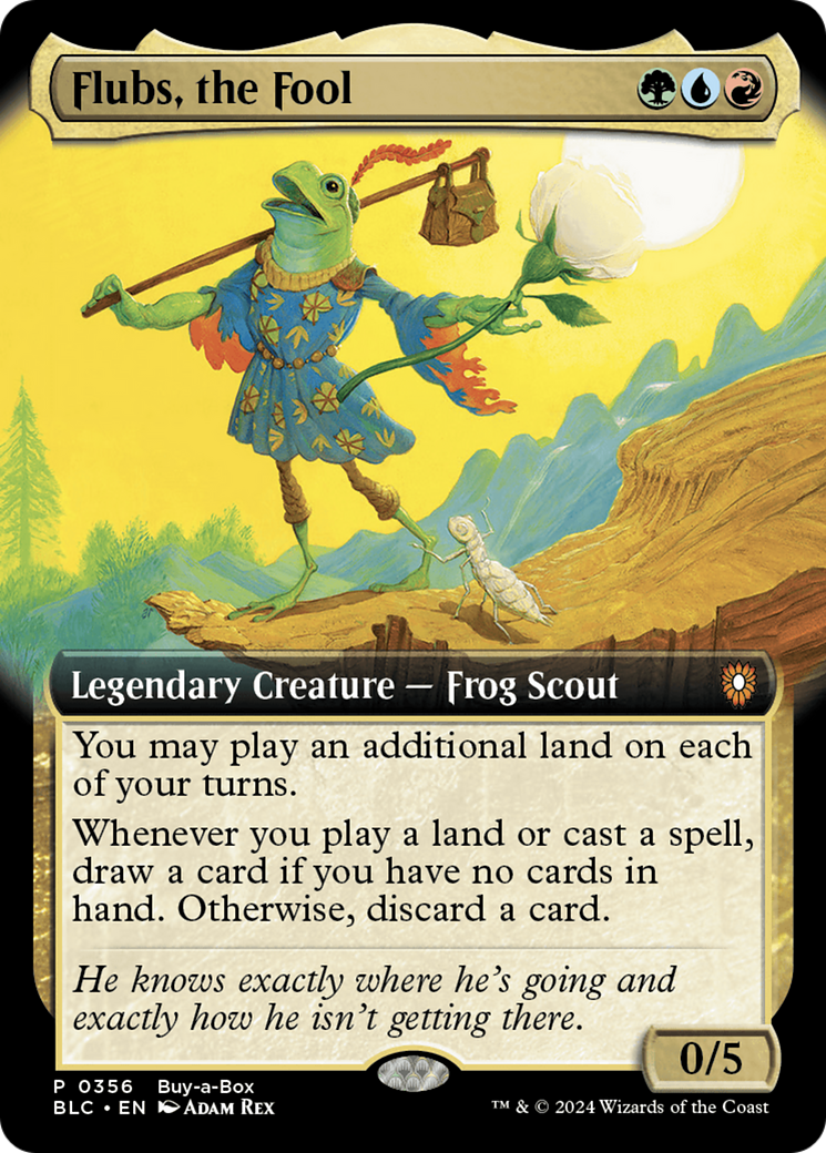 Flubs, the Fool (Buy-A-Box) (Extended Art) [Bloomburrow Promos] | The Time Vault CA