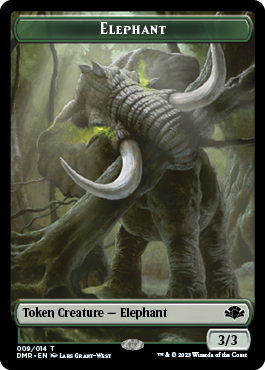 Elephant Token [Dominaria Remastered Tokens] | The Time Vault CA