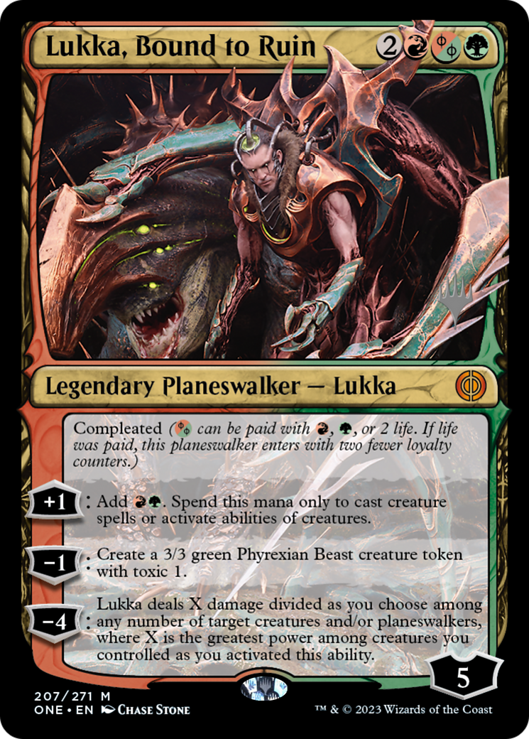 Lukka, Bound to Ruin (Promo Pack) [Phyrexia: All Will Be One Promos] | The Time Vault CA
