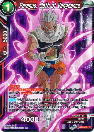 Paragus, Oath of Vengeance (BT11-021) [Vermilion Bloodline 2nd Edition] | The Time Vault CA