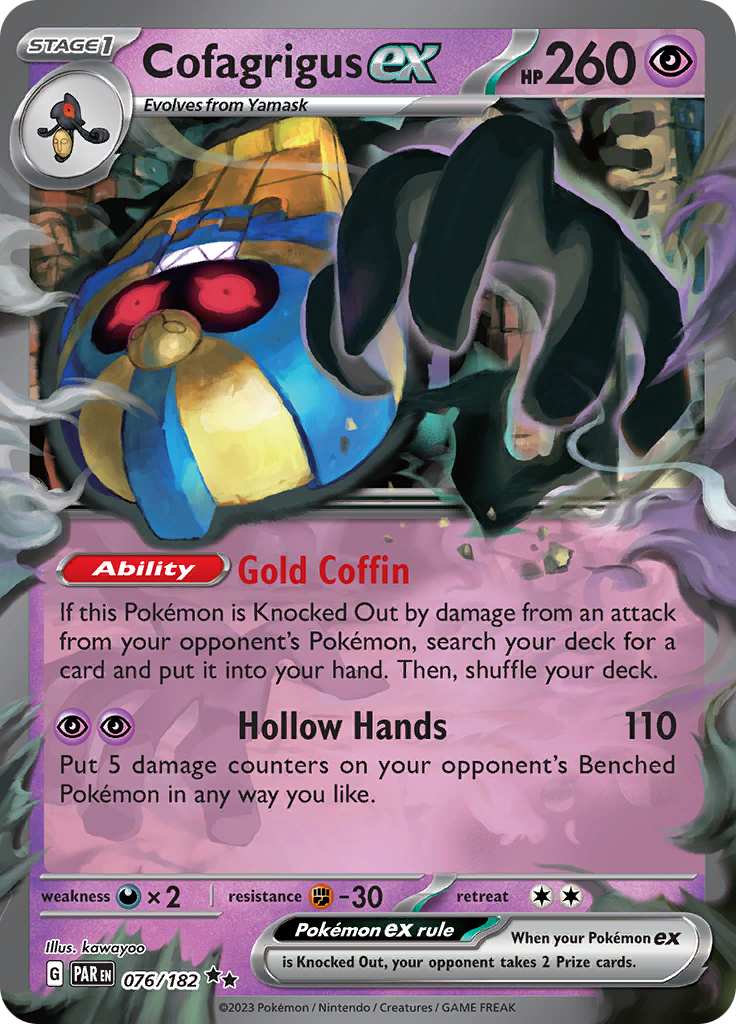 Cofagrigus ex (076/182) [Scarlet & Violet: Paradox Rift] | The Time Vault CA