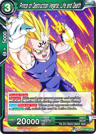Prince of Destruction Vegeta, Life and Death (BT11-067) [Vermilion Bloodline] | The Time Vault CA