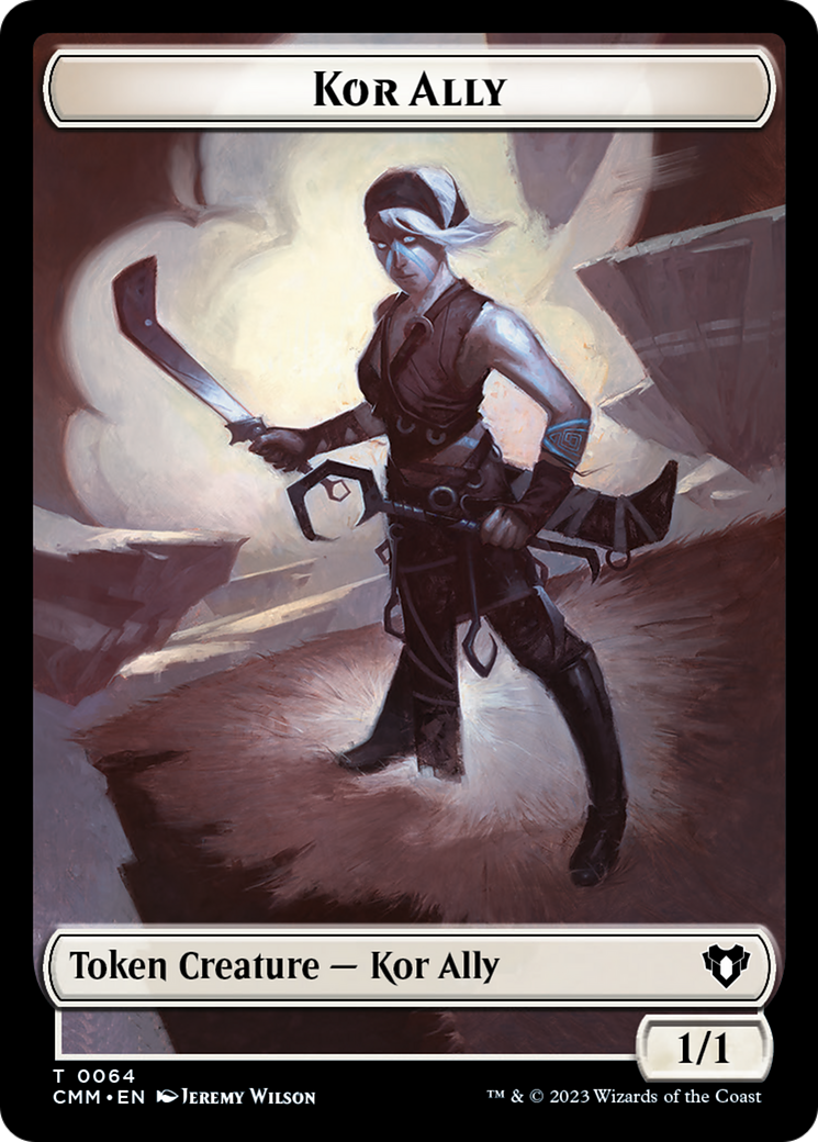 Dragon // Kor Ally Double-Sided Token [Commander Masters Tokens] | The Time Vault CA