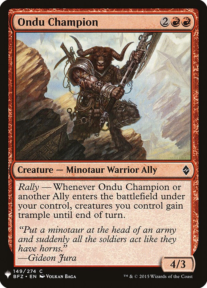 Ondu Champion [Mystery Booster] | The Time Vault CA