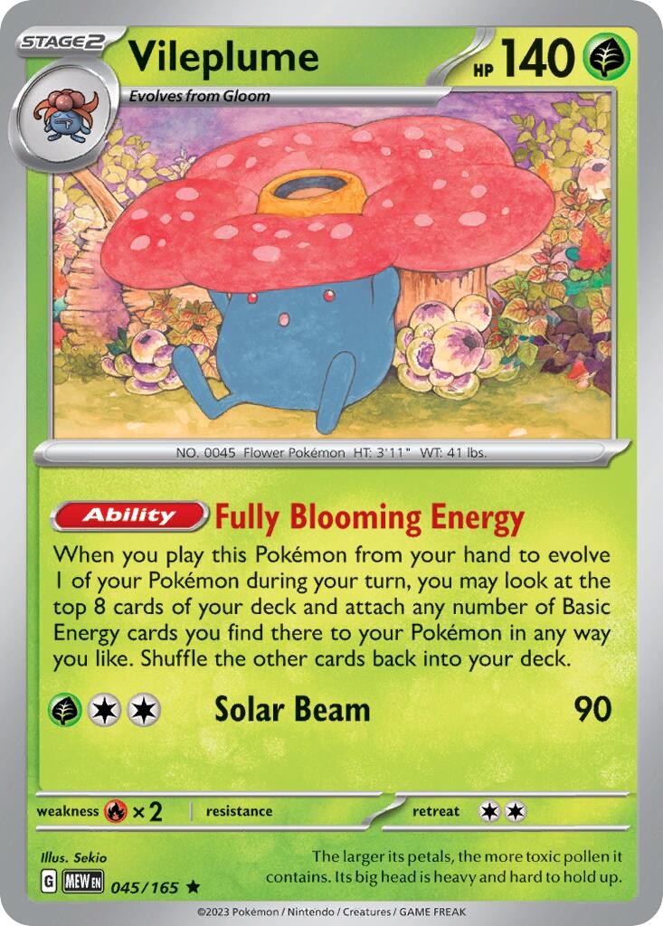Vileplume (045/165) (Theme Deck Exclusive) [Scarlet & Violet 151] | The Time Vault CA