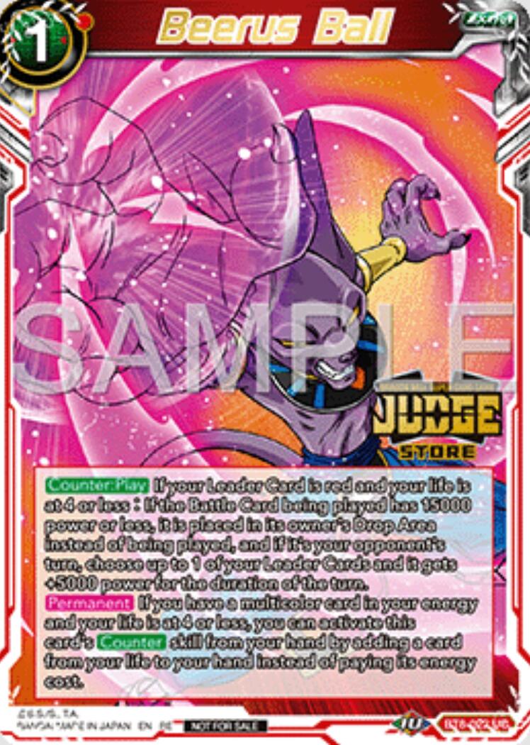 Beerus Ball (Judge Pack Vol.16) (Store) (BT8-022) [Judge Promotion Cards] | The Time Vault CA