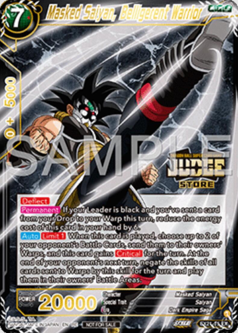 Masked Saiyan, Belligerent Warrior (Judge Pack Vol.16) (Store) (EX21-15) [Judge Promotion Cards] | The Time Vault CA