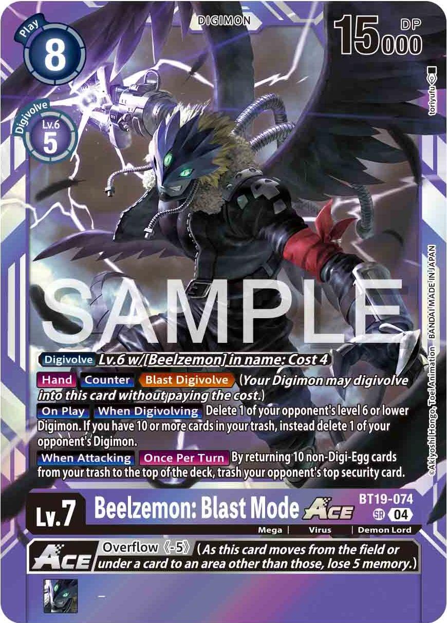 Beelzemon: Blast Mode ACE [BT19-074] [Release Special Booster Ver.2.0] | The Time Vault CA