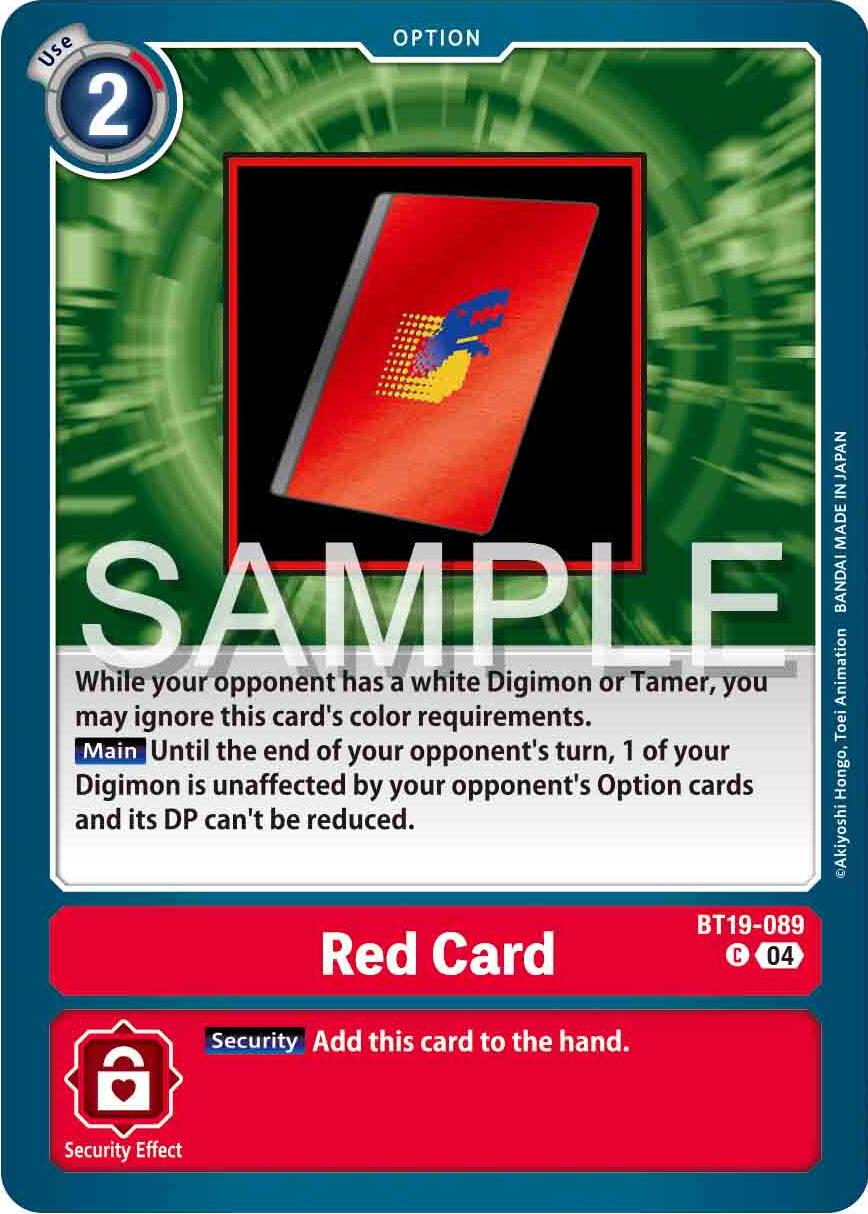 Red Card [BT19-089] [Release Special Booster 2.0] | The Time Vault CA