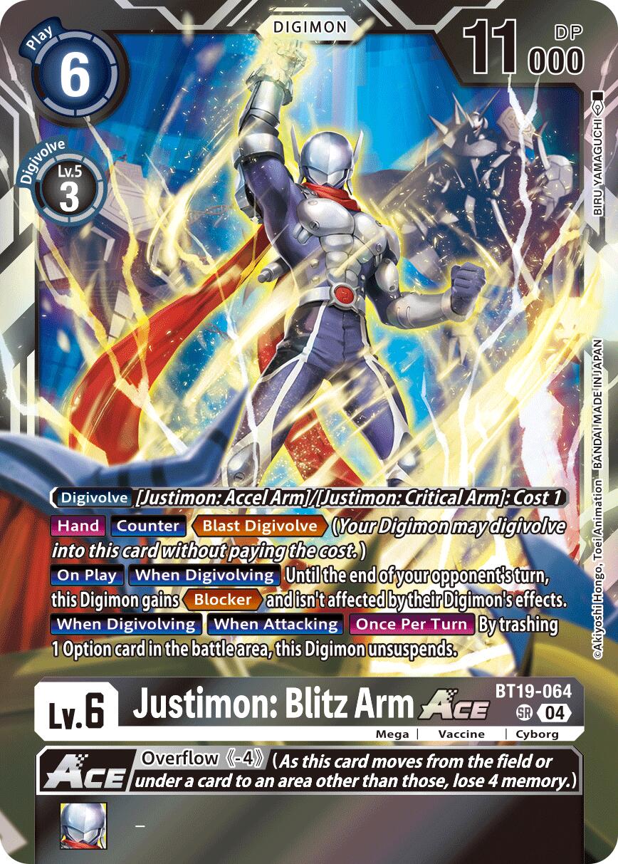 Justimon: Blitz Arm ACE [BT19-064] [Release Special Booster Ver.2.5] | The Time Vault CA